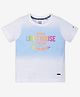 Ed-a-Mamma Half Sleeves Light House Text Printed & Ombre Tee - White