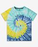 Ed-a-Mamma Cotton Half Sleeves Spiral Tie Dye Tee - Multi Colour