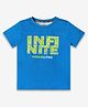 Ed-a-Mamma Half Sleeves Infinite Text Printed Tee - Blue