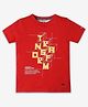 Ed-a-Mamma Cotton Half Sleeves Typography Printed Tee - Red
