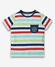 Ed-a-Mamma Cotton Half Sleeves Striped Tee - Multi Colour