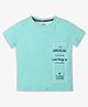 Ed-a-Mamma Cotton Half Sleeves Typography Printed Tee - Green