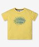 Ed-a-Mamma Half Sleeves Process Text Printed & Colour Splashed Tee - Yellow
