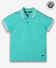Ed-a-Mamma Half Sleeves Striped & Textured Polo Tee - Green