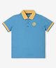 Ed-a-Mamma Half Sleeves Solid Polo Tee - Blue