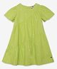 Ed-a-Mamma Cotton Half Sleeves Polka Dots Printed Tiered Dress - Green