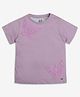 Ed-a-Mamma Half Sleeves Butterfly Embroidered Tee - Purple