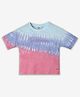 Ed-a-Mamma Half Sleeves Tie Dye & Sunshine Text Embroidered Tee - Multi Colour