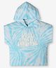 Ed-a-Mamma Half Sleeves Text Embossed & Tie Dye Hooded Tee - Blue