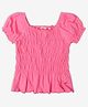 Ed-a-Mamma Half Sleeves Smocked Detailed Top - Pink