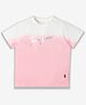 Ed-a-Mamma Half Sleeves Imagine Text Printed & Ombre Tee - Pink