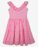 Ed-a-Mamma Cotton Sleeveless Floral Embroidered Tiered Dress - Pink