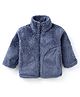Kanvin Full Sleeves Solid Fur Jacket with Pockets - Royal Blue