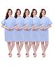 Piu Cotton Pack Of 5 Half Sleeves Checked Hospital Patient Dress - Blue