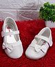 Mine Sole  Bow Detail Party Ballerinas - White