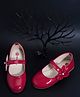 Mine Sole Bow Detailed Ballerinas  -Red