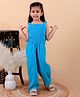 Junitos Pure Cotton Sleeveless Frill Detailed Smocked Jumpsuit - Sky Blue