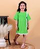 Junitos Cotton Half Sleeves Frill Detailed Dress - Green