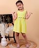 Junitos Cotton Sleeveless Pom Pom Detailed Smocked Dress - Yellow