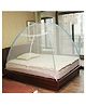  Zikku Pop-Up Dome Mosquito Net for Double Beds - Portable White Mesh Netting with Blue Trim