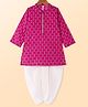 Babyhug Cotton Woven Full Sleeves Kurta Dhoti Set Floral Print - Pink