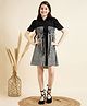 Cherry & Jerry A-Line Checked Above Knee Casual Dress -Black