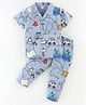 Evimo Single Jersey Knit Half Sleeves Night Suit With Camping Print - Sky Blue