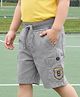 Babyhug 100% Cotton Woven Stretchable Above Knee Length  Bermuda with Text Print - Grey