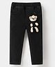 Kookie Kids Full Length Denim Jeans with Teddy Applique - Black