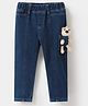 Kookie Kids Full Length Denim Jeans with Teddy Applique - Blue