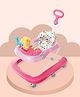 Babyhug Baby Walker with Parental Handle and Musical Toy Tray - Pink