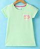 Smarty Girls 100% Cotton  Knit Half Sleeves T-Shirt with Text  Print - Green