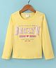 Smarty Girls  100 % Cotton Knit Full Sleeves T-Shirt with Text Print- Yellow