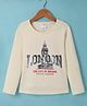 Smarty Girls  100 % Cotton Knit Full Sleeves T-Shirt with Text Print- Cream