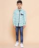 AJ Dezines Cotton Full Sleeves Checked Shirt & Jeans Set - Blue