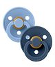 BIBS Pacifier Colour 2 Pack Latex Size 2 Sky Blue/Steel Blue