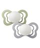 BIBS Couture 2 Pack Pacifier Silicone Size 1 Sage Glow/Cloud Glow