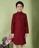 Tabard Full Sleeves Sequin Embellished Floral Embroidered Kurta - Maroon