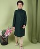 Tabard Full Sleeves Sequin Embellished Floral Embroidered Kurta Pyjama Set - Green