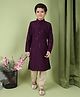 Tabard Full Sleeves Sequin Embellished Floral Embroidered Kurta Pyjama Set - Purple