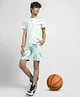 TeenTrums Cotton Half Sleeves Tie Dye Coordinating Tee & Shorts Set - Green