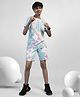 TeenTrums Cotton Half Sleeves Tie Dye Coordinating Tee & Shorts Set - Multi Colour