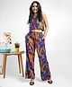 TeenTrums Rayon Sleeveless Abstract Printed Coordinating Crop Top & Pant Set - Multi Colour