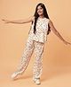 TeenTrums Rayon Sleeveless Daffodils Printed Coordinating Set - White