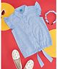 YU by Pantaloons Sleeveless Frill Detailed Hearts Printed Top - Medium Blue