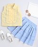 Aww Hunnie 100% Cotton Sleeveless Frill Detailed Top With Layered Skirt Set - Yellow