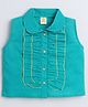 Aww Hunnie 100% Cotton Sleeveless Frill Detailed Top - Green