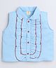 Aww Hunnie 100% Cotton Sleeveless Frill Detailed Top - Blue