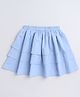 Aww Hunnie 100% Cotton Solid Layered Skirt - Blue