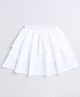 Aww Hunnie 100% Cotton Solid Layered Skirt - White